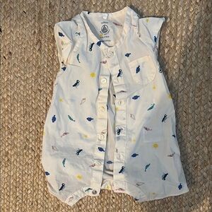 White Baby Romper with Colorful Prints